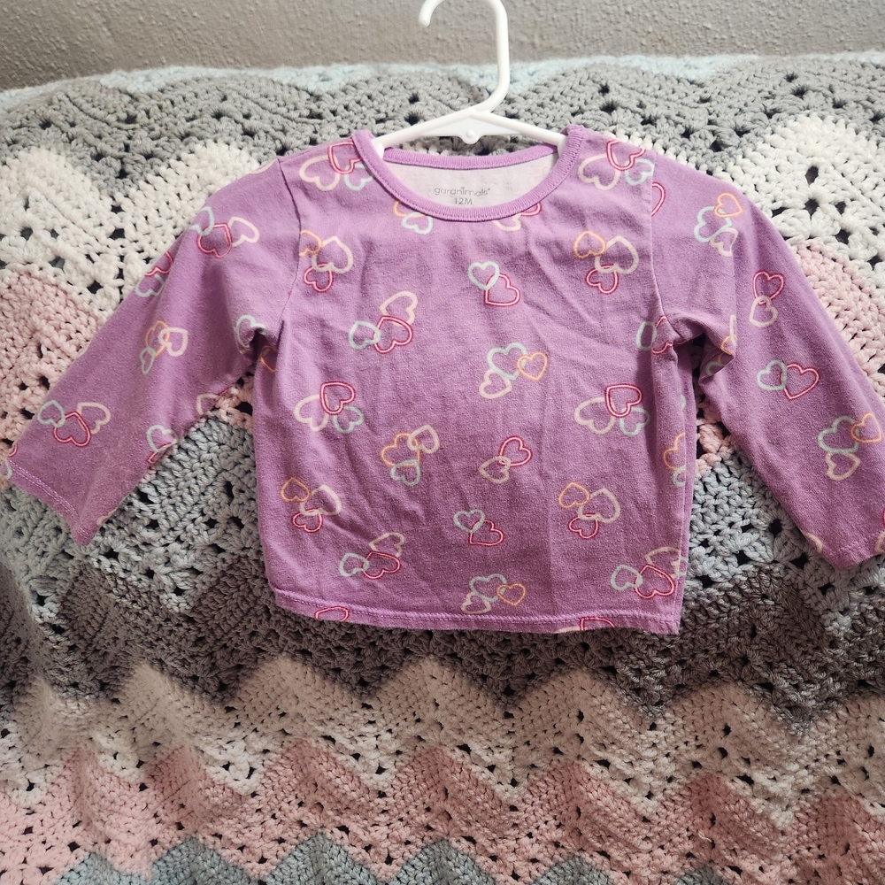 Purple Heart Pattern Kids Shirt